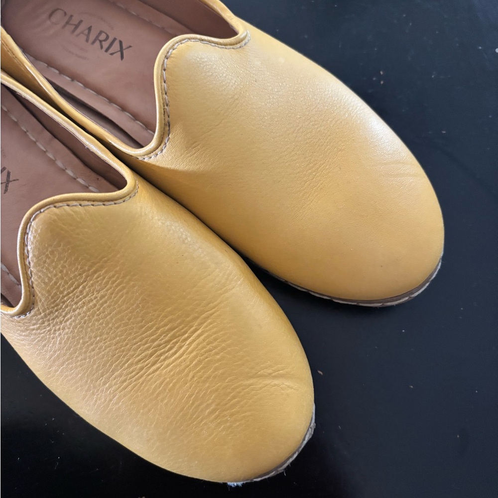 HARI Yellow Slip-On Flats with Two-Tone Design